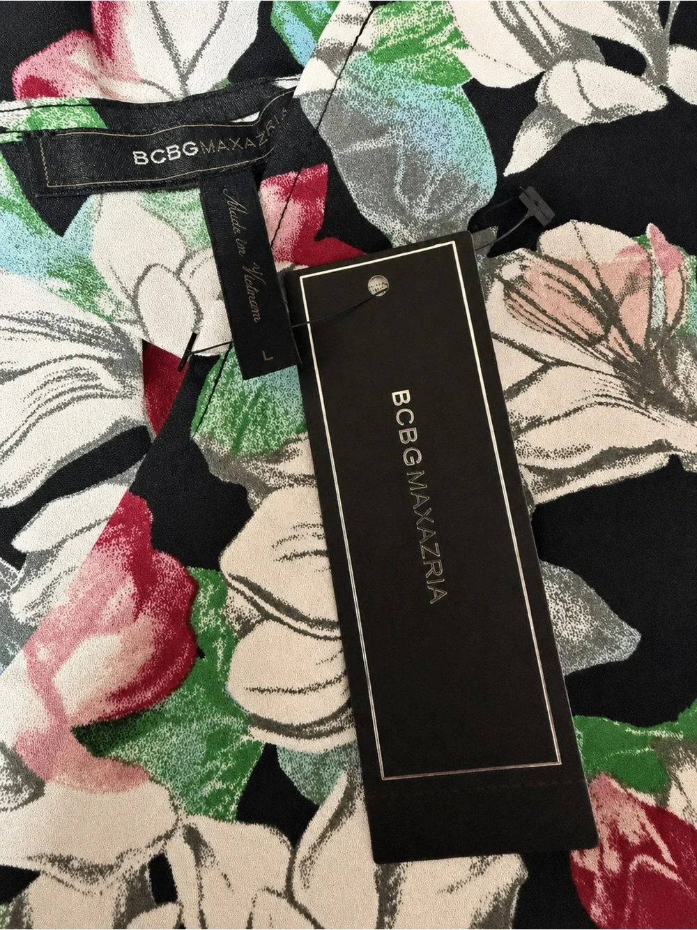 BCBGMAXAZRIA Women’s Floral Romper Size Large Black Multicolor NWT